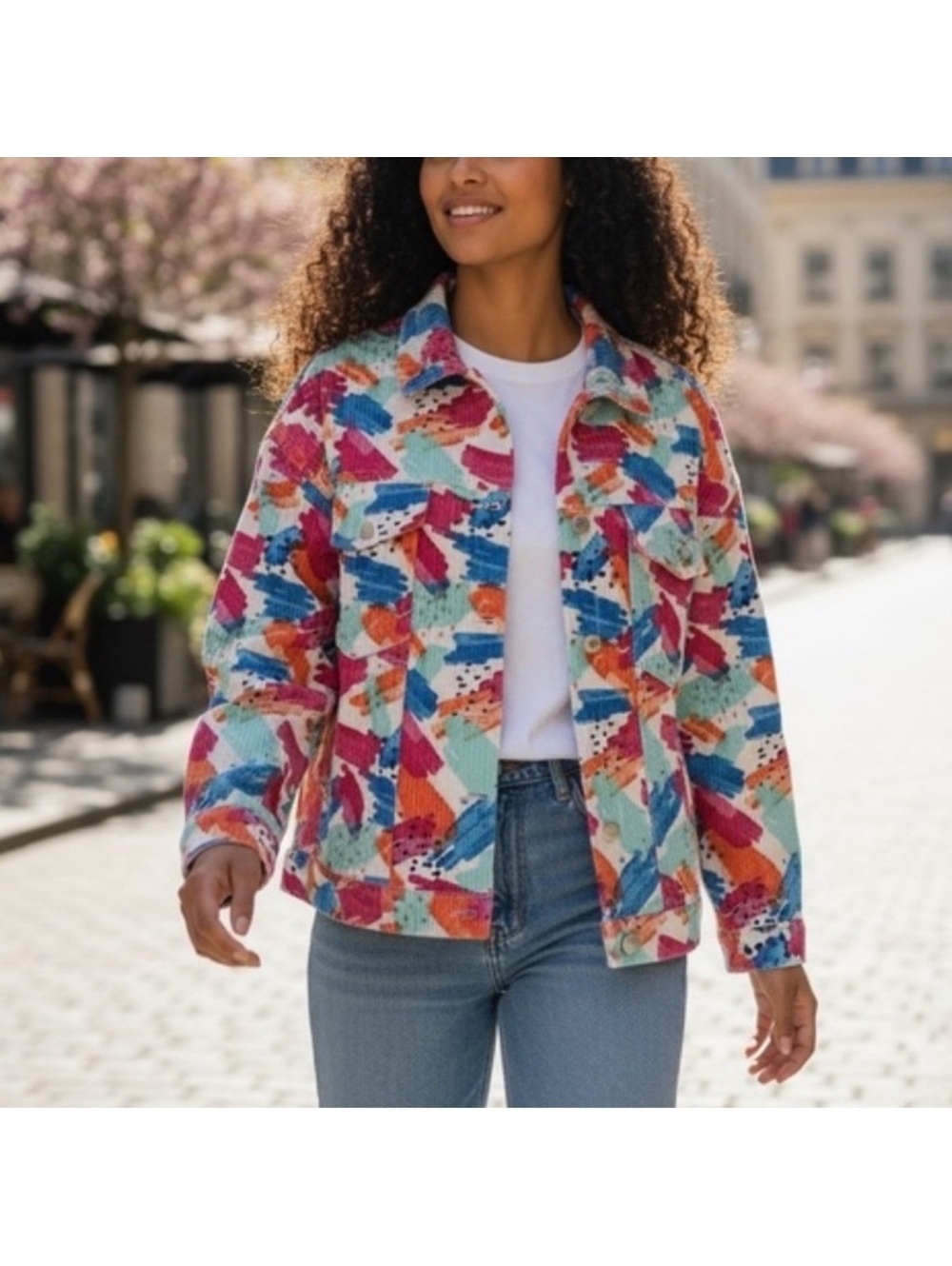 Vibrant Multicolor Women's Utility Jacket